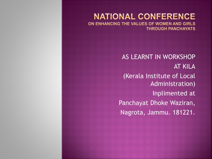 Empowering Women and Girls Through Panchayats: Success Stories from Kerala and Jammu