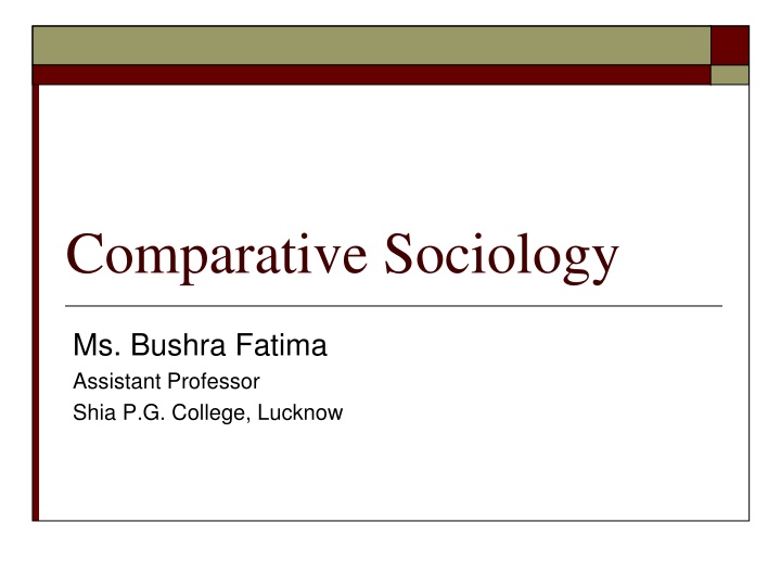 Comparative Sociology