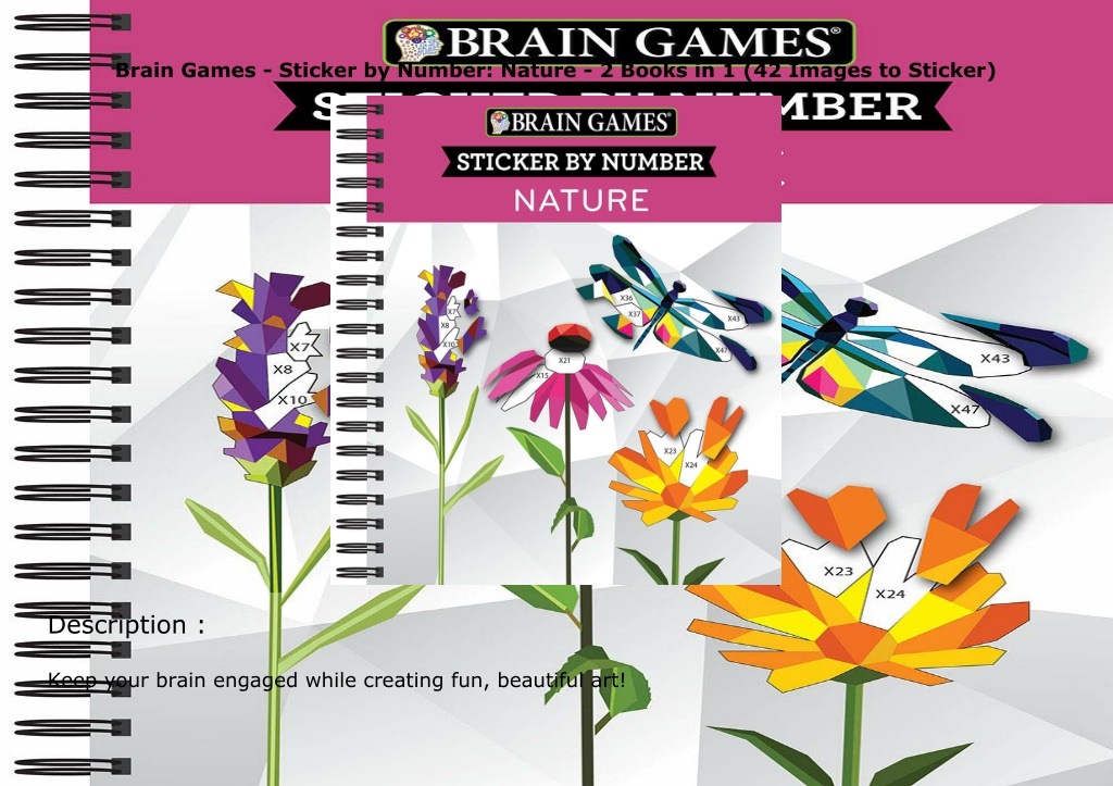 brain games sticker by number nature 2 books l.w