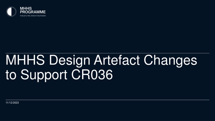 Clock Change Impacts on MHHS Design Artefacts for CR036