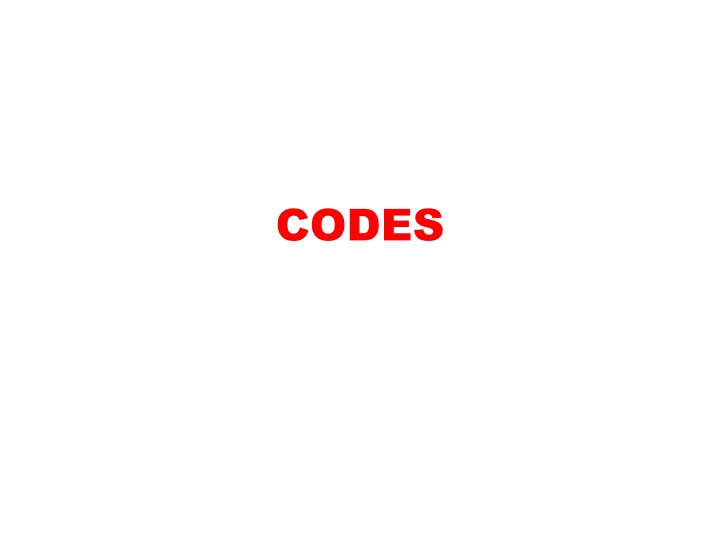 Binary Codes and Their Applications