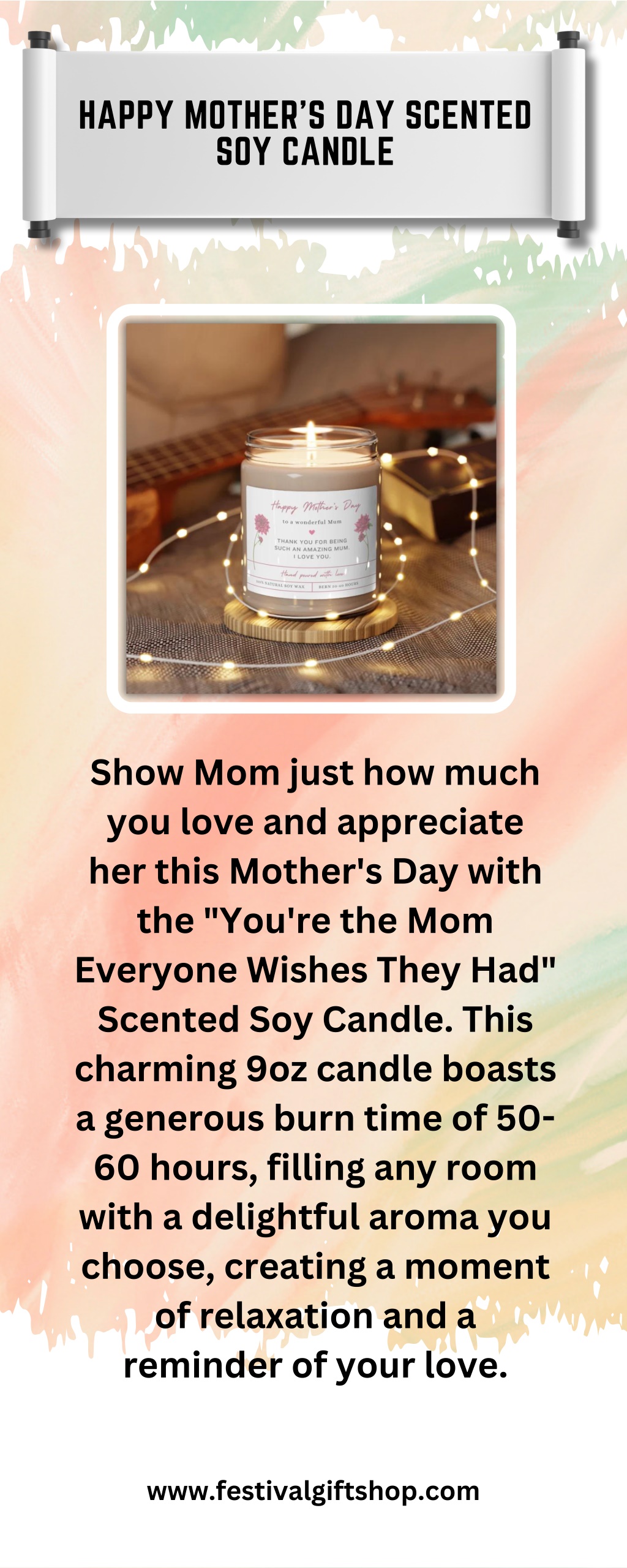 happy mother s day scented soy candle l.w