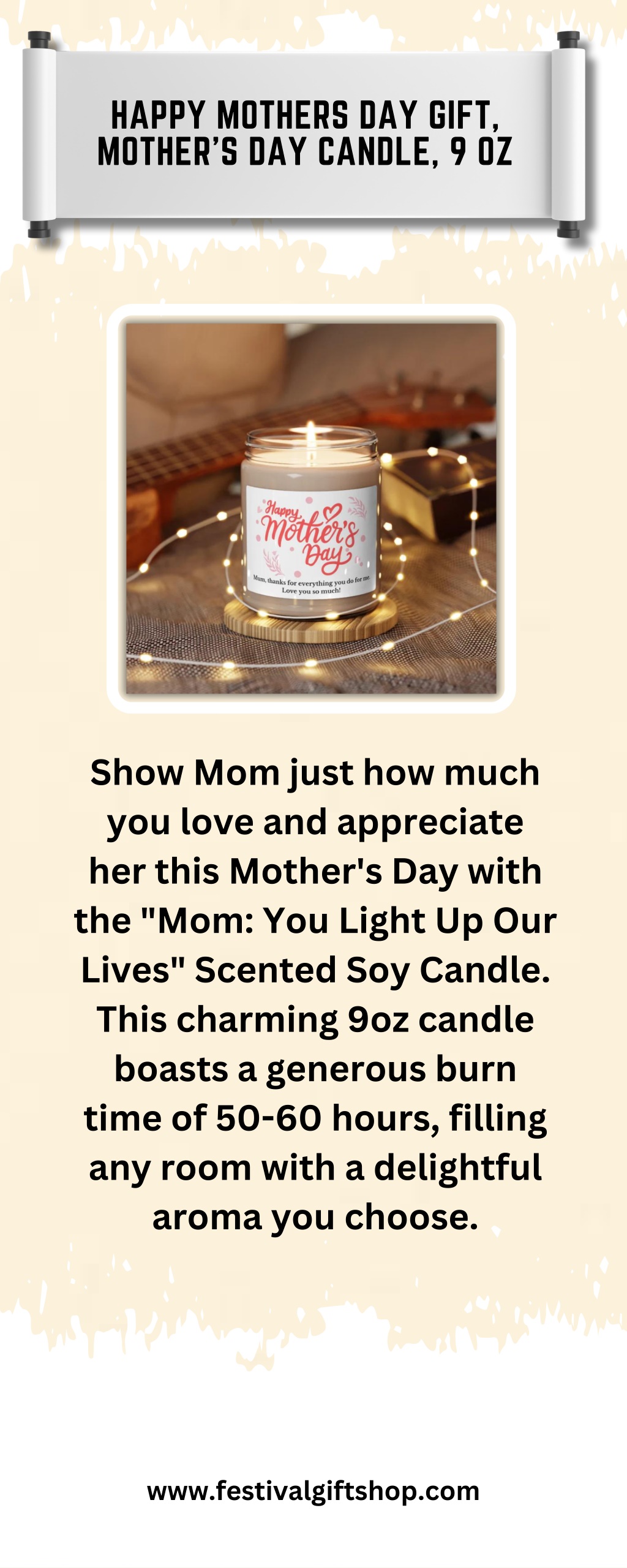 happy mothers day gift mother s day candle 9 oz l.w