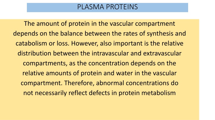 Plasma Proteins and Their Functions