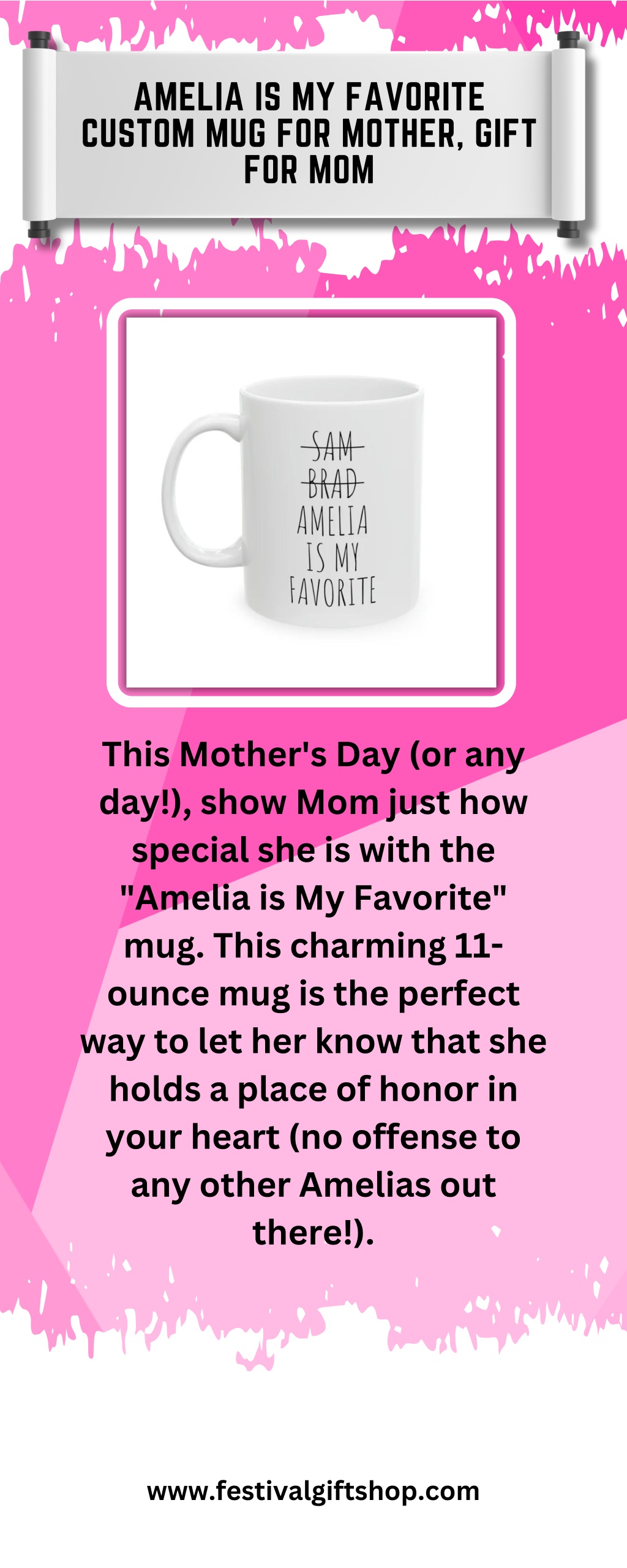 amelia is my favorite custom mug for mother gift l.w