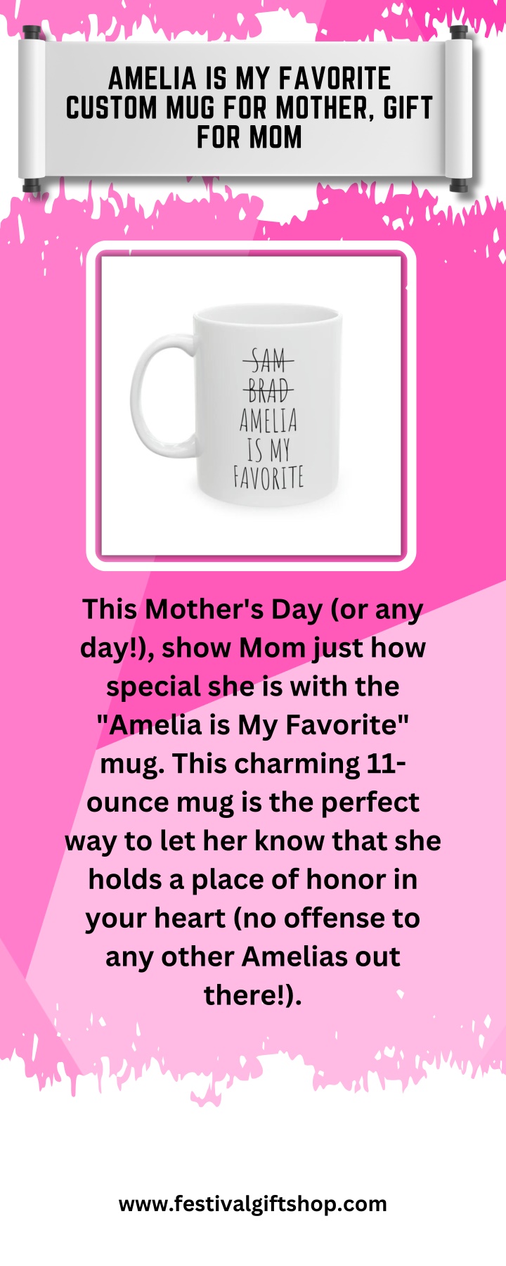 amelia is my favorite custom mug for mother gift n.w