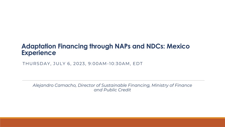 Sustainable Financing for Climate Adaptation: Mexico's Innovative Approach
