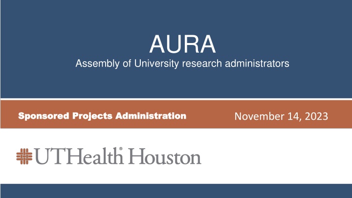 AURA Assembly of University Research Administrators: Updates and Introductions