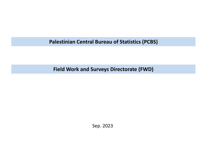 Palestinian Central Bureau of Statistics Field Work and Surveys Directorate Overview