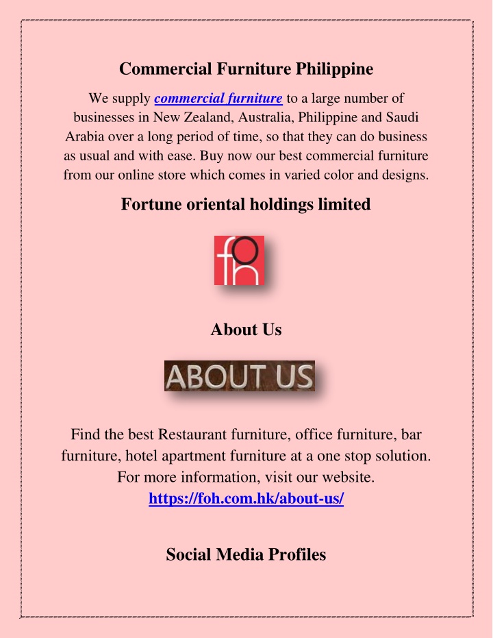 commercial furniture philippine n.w