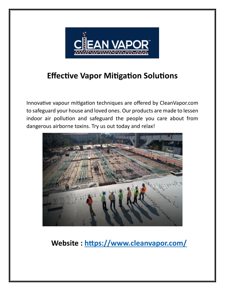 effective vapor mitigation solutions n.w
