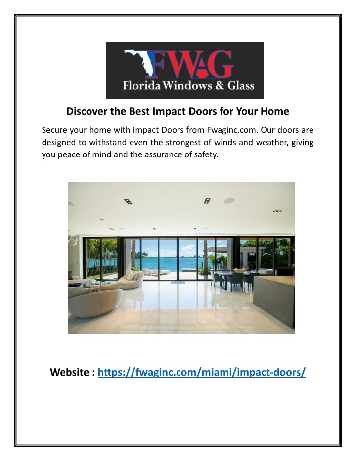 discover the best impact doors for your home n.w