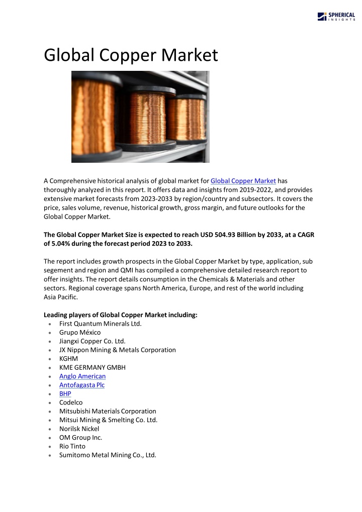 Global Copper Market