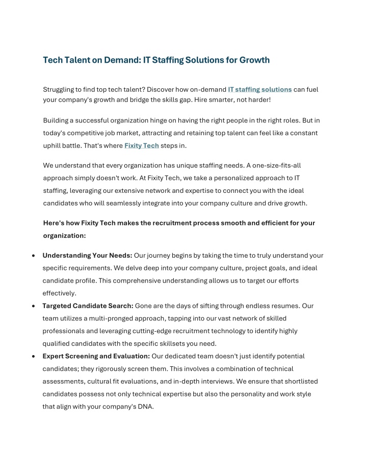tech talent on demand it staffing solutions n.w