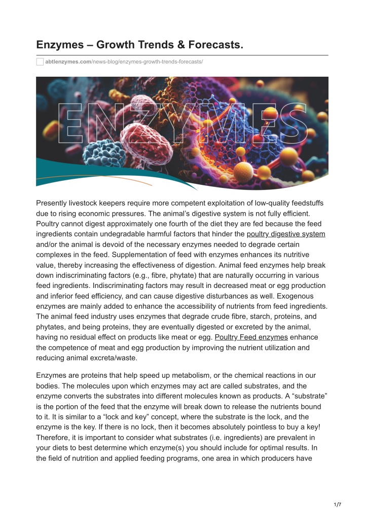 enzymes growth trends forecasts n.w