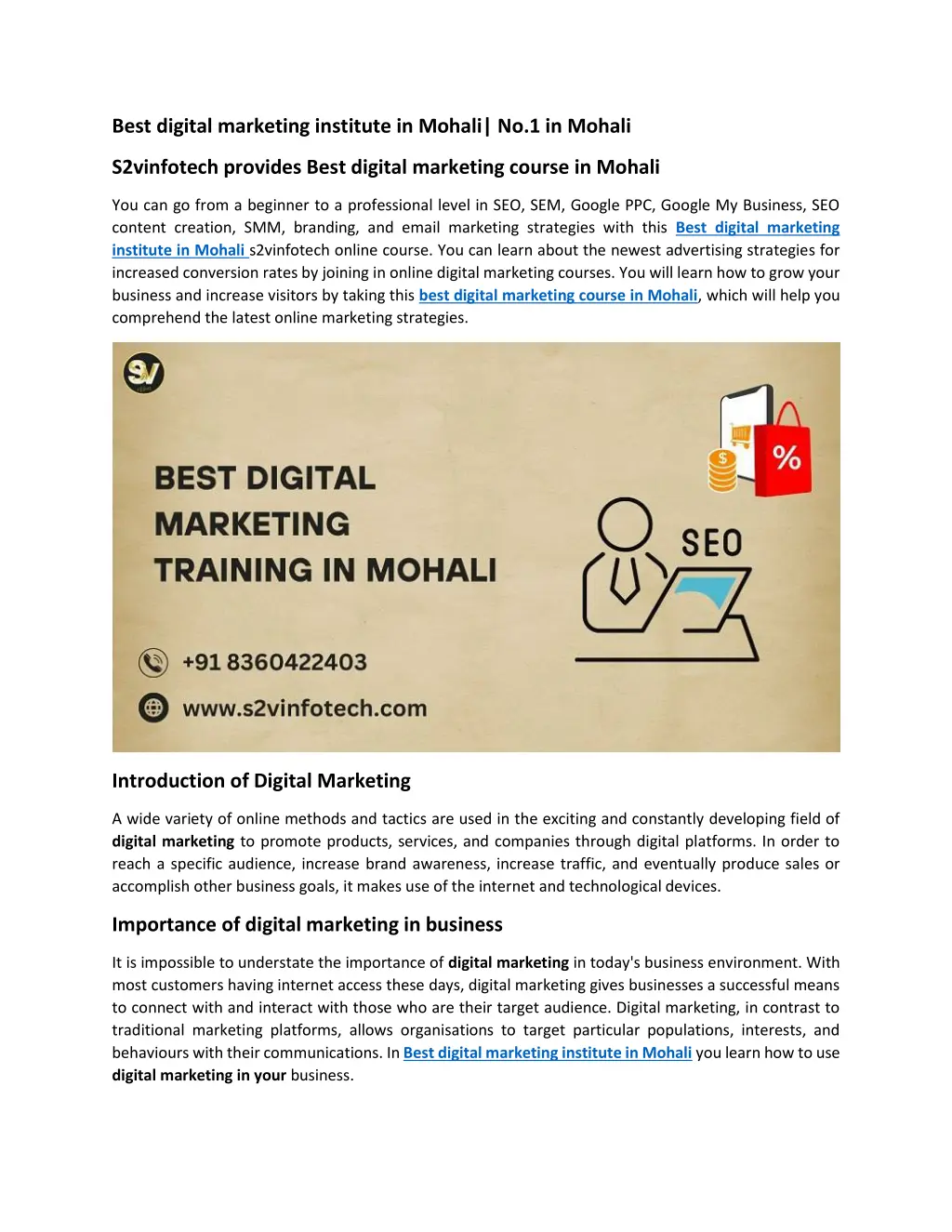 best digital marketing institute in mohali n.