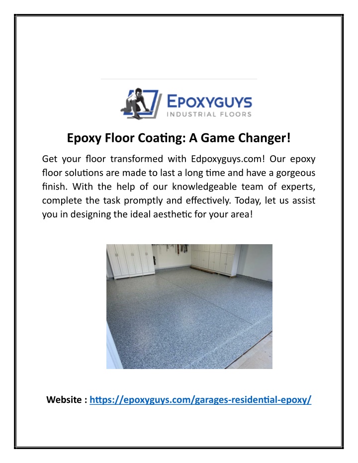 epoxy floor coating a game changer n.w