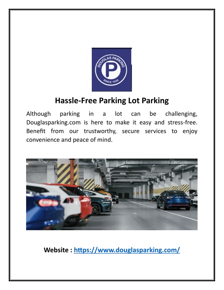 hassle free parking lot parking n.w