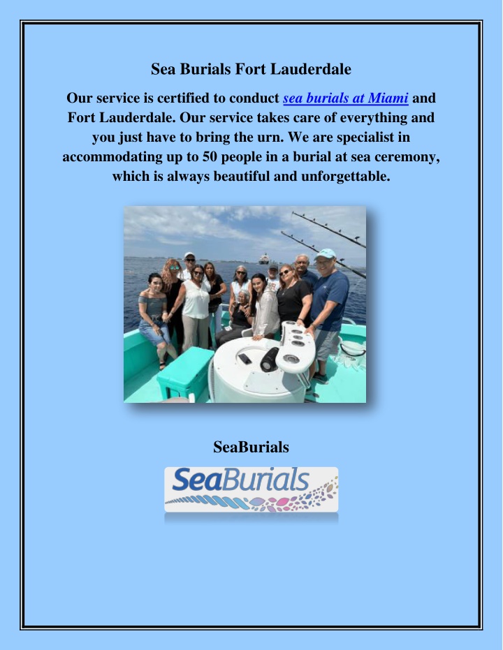 sea burials fort lauderdale n.w