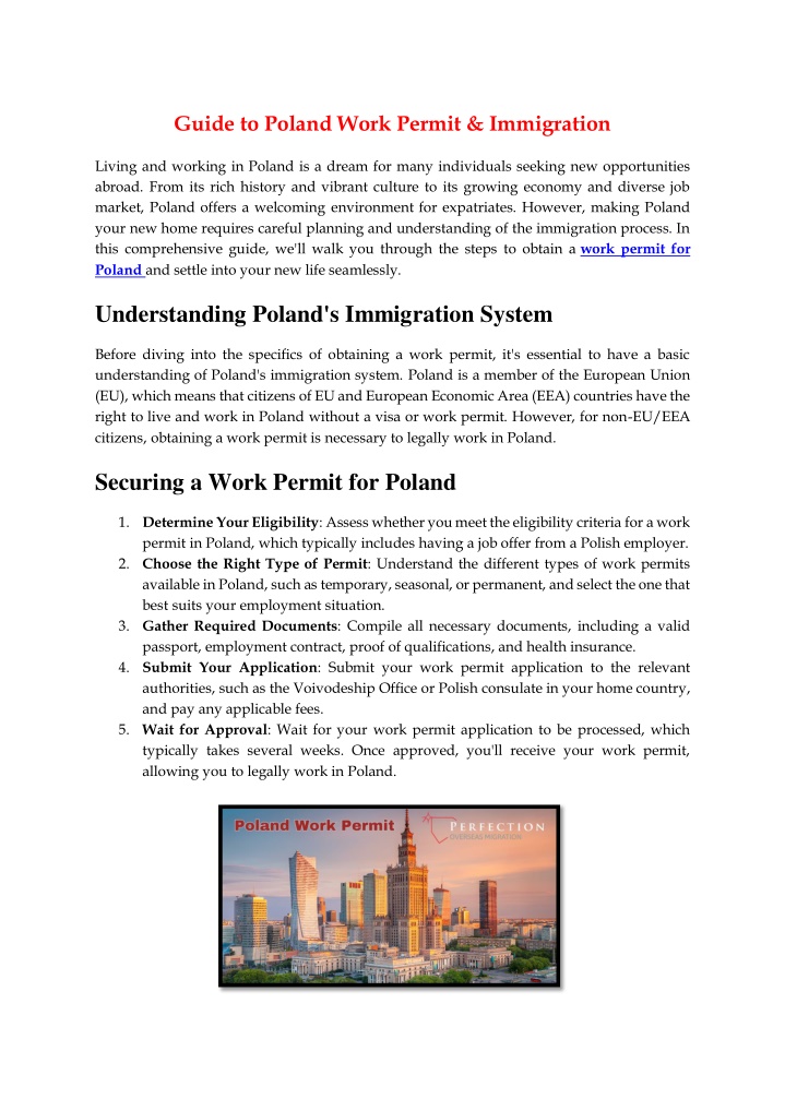 guide to poland work permit immigration n.w