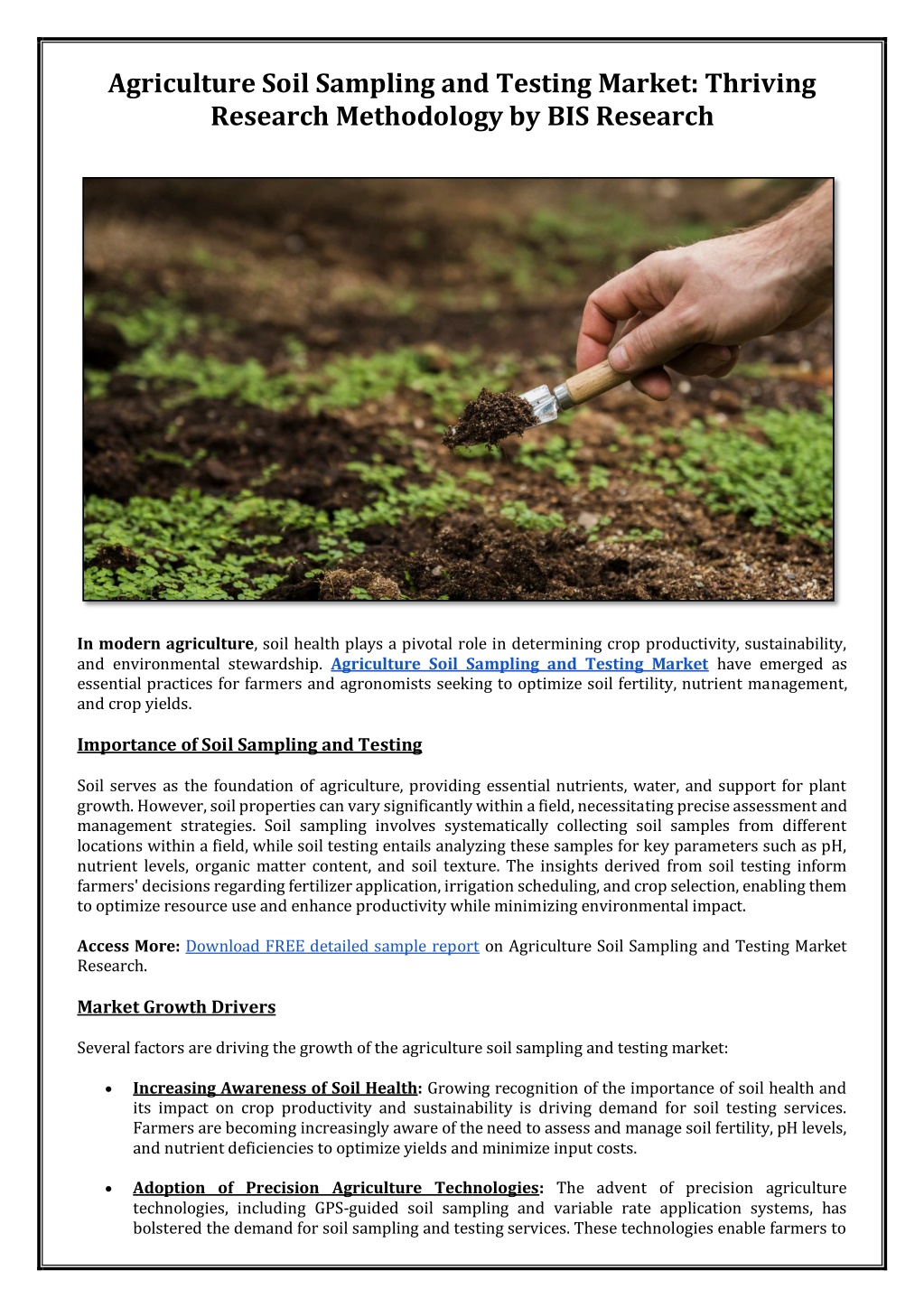 agriculture soil sampling and testing market l.w