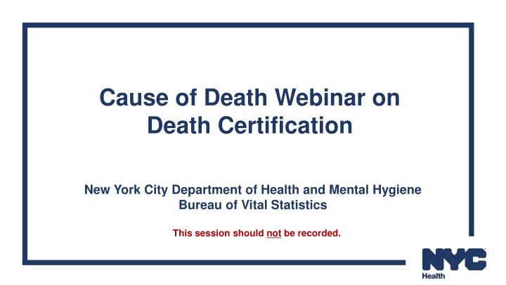 cause of death webinar on death certification n.