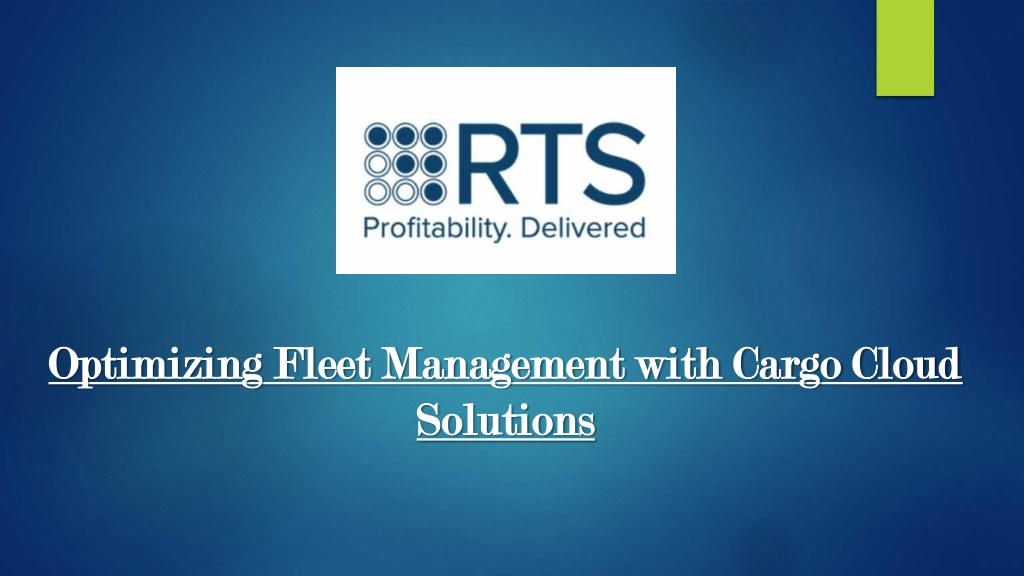 optimizing fleet management with cargo cloud l.w