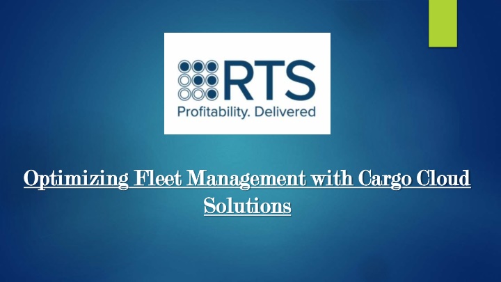 optimizing fleet management with cargo cloud n.w