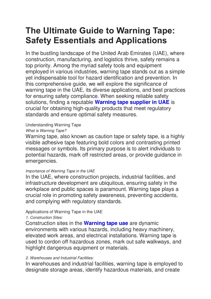 the ultimate guide to warning tape safety n.w