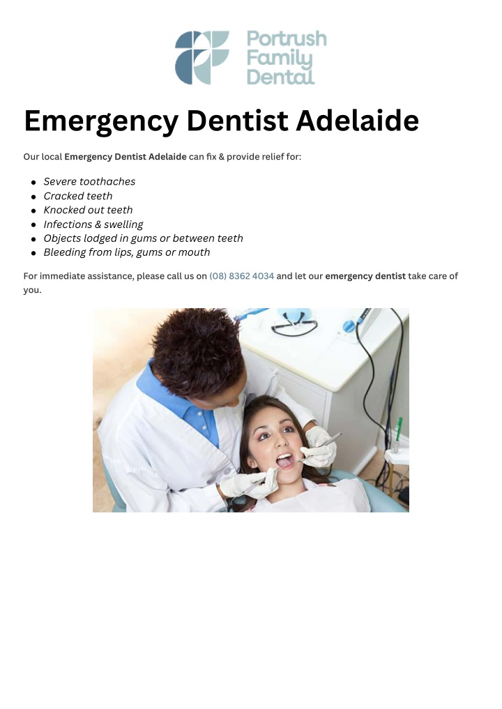 emergency dentist adelaide n.w