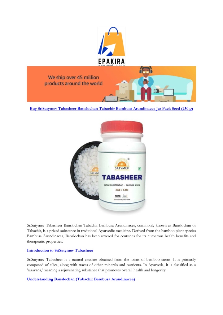 buy srisatymev tabasheer banslochan tabachir n.w