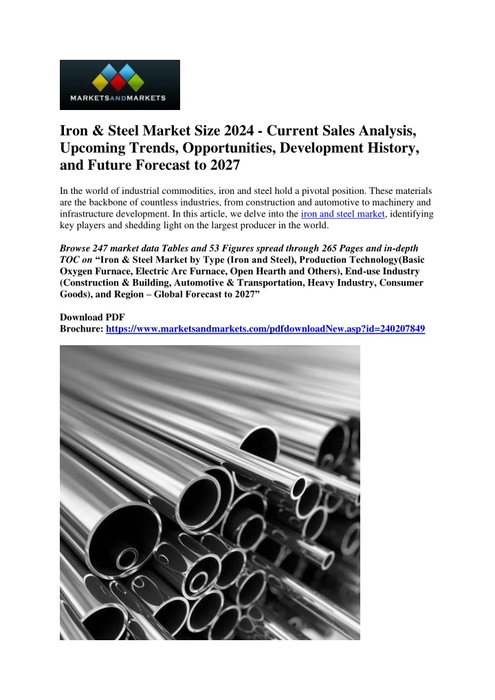 iron steel market size 2024 current sales n.w