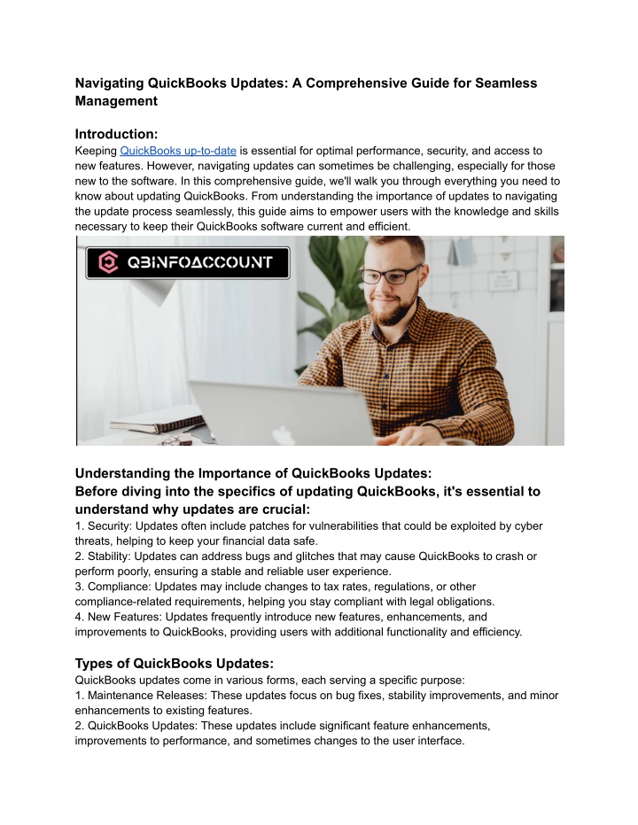 navigating quickbooks updates a comprehensive n.w