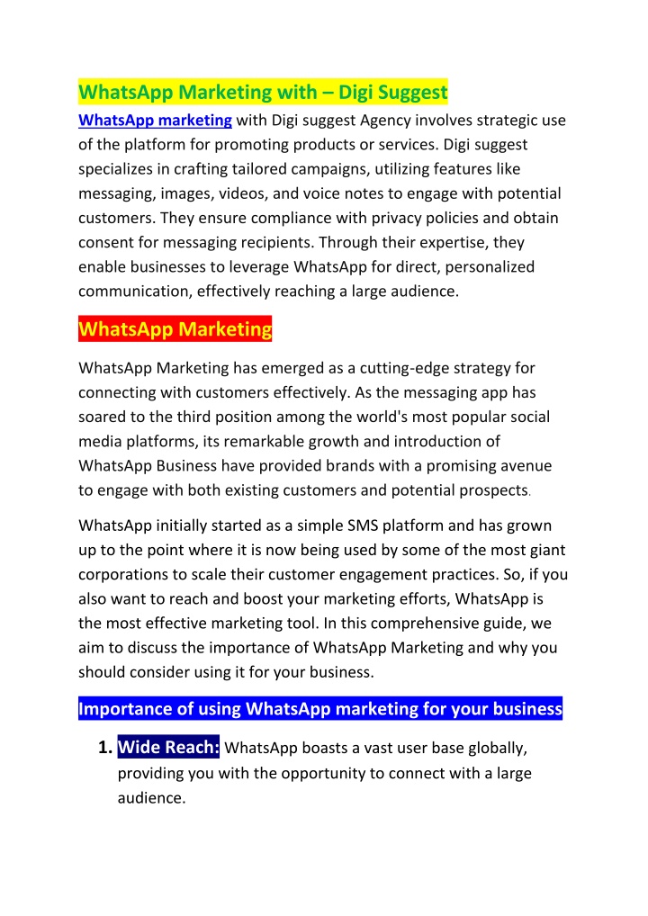 whatsapp marketing with digi suggest whatsapp n.w