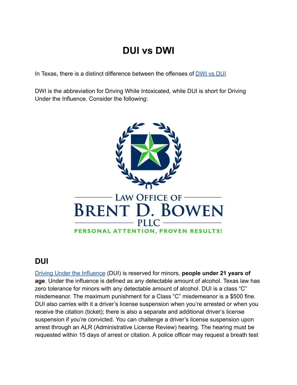 dui vs dwi l.w