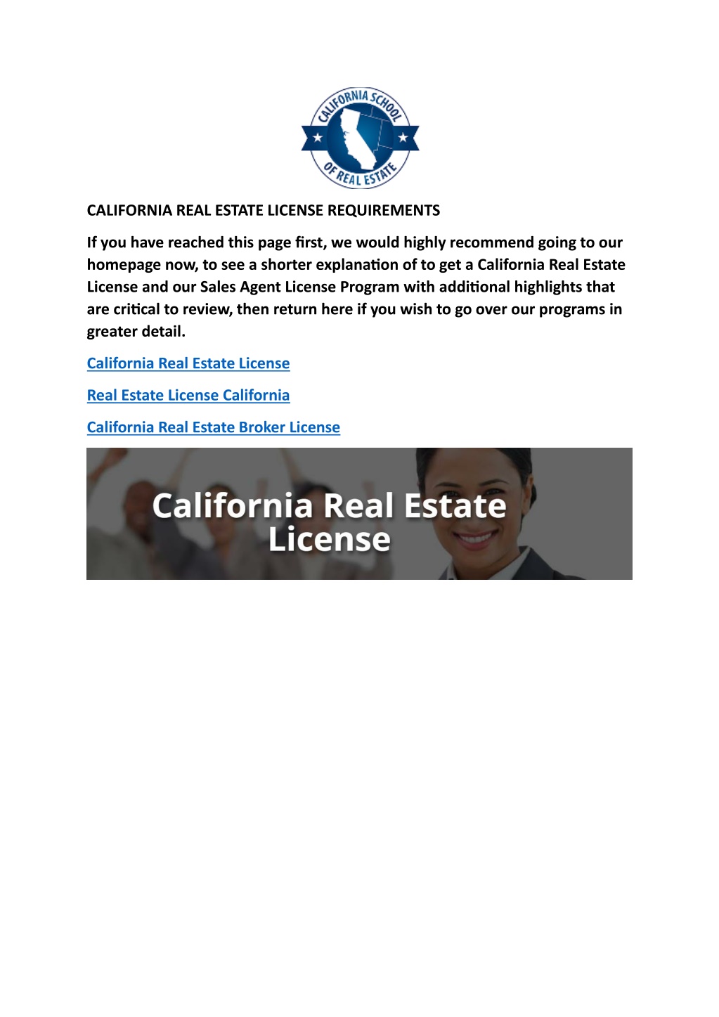 california real estate license requirements l.w