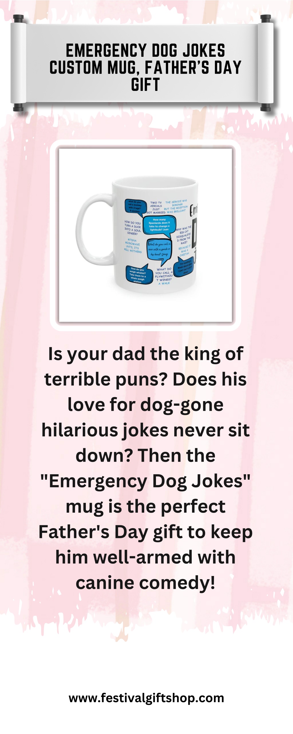 emergency dog jokes custom mug father s day gift l.w