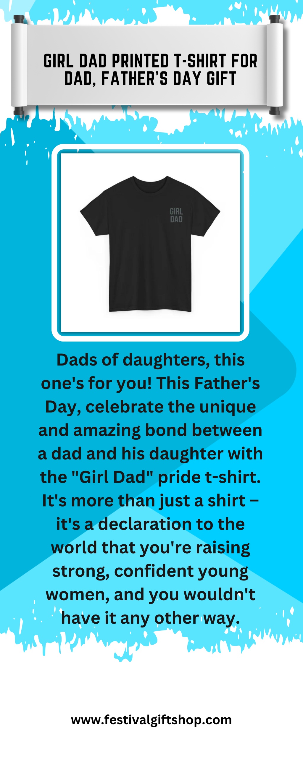 girl dad printed t shirt for dad father s day gift l.w