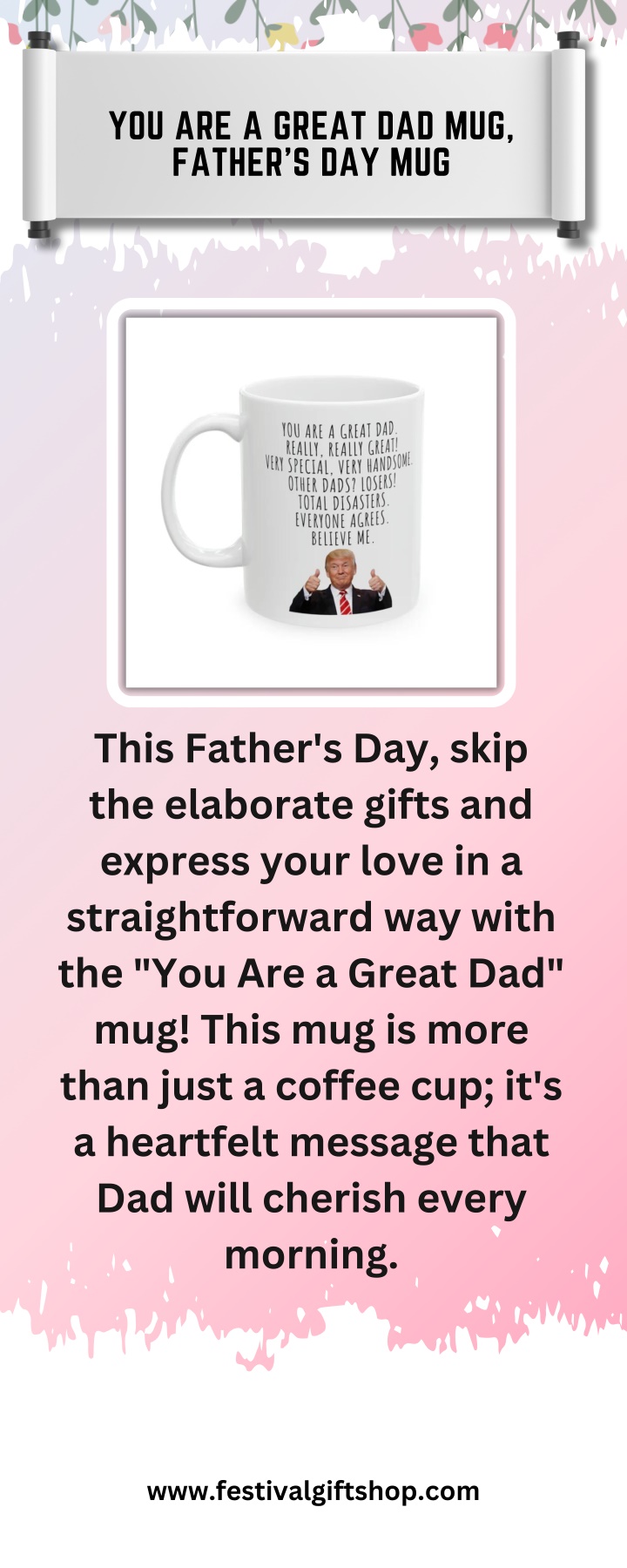 you are a great dad mug father s day mug n.w