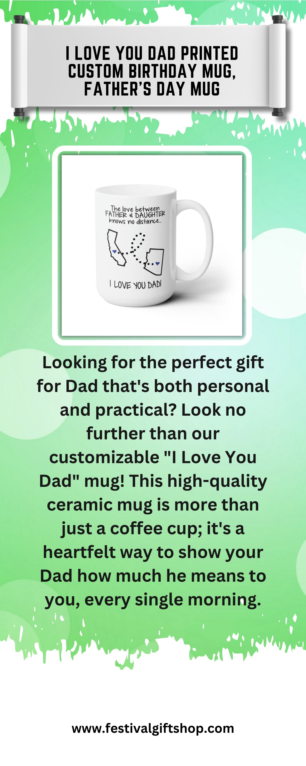 i love you dad printed custom birthday mug father l.w