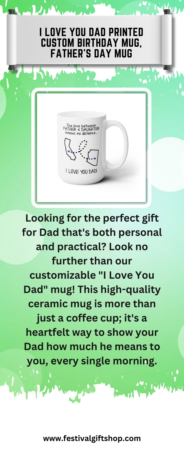 i love you dad printed custom birthday mug father n.w