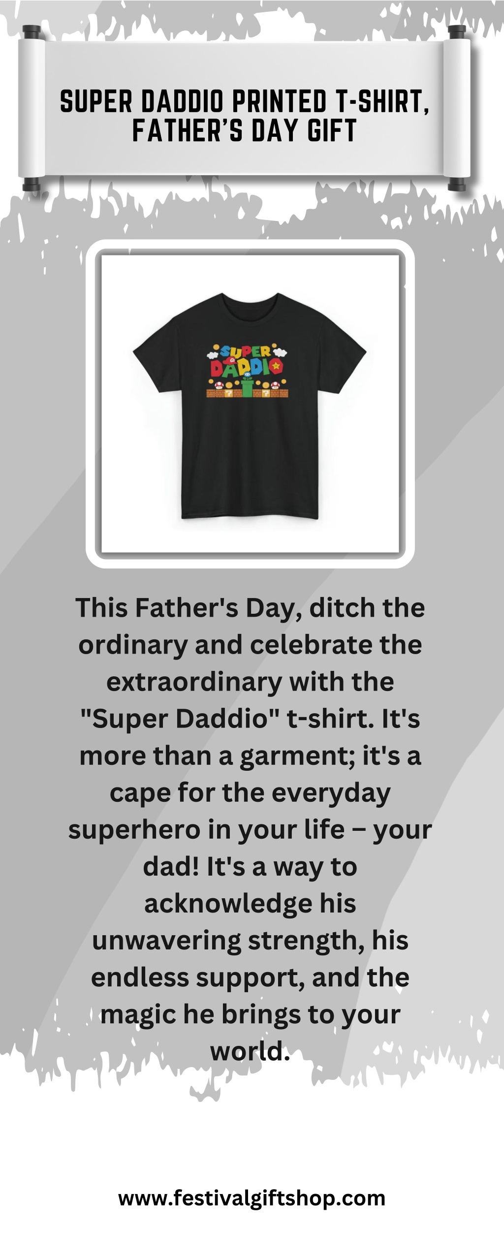 super daddio printed t shirt father s day gift l.w