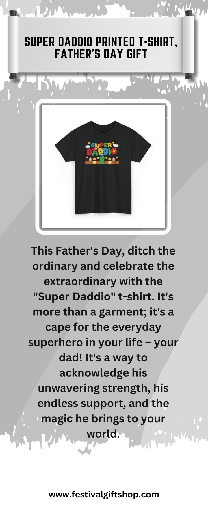 super daddio printed t shirt father s day gift n.w
