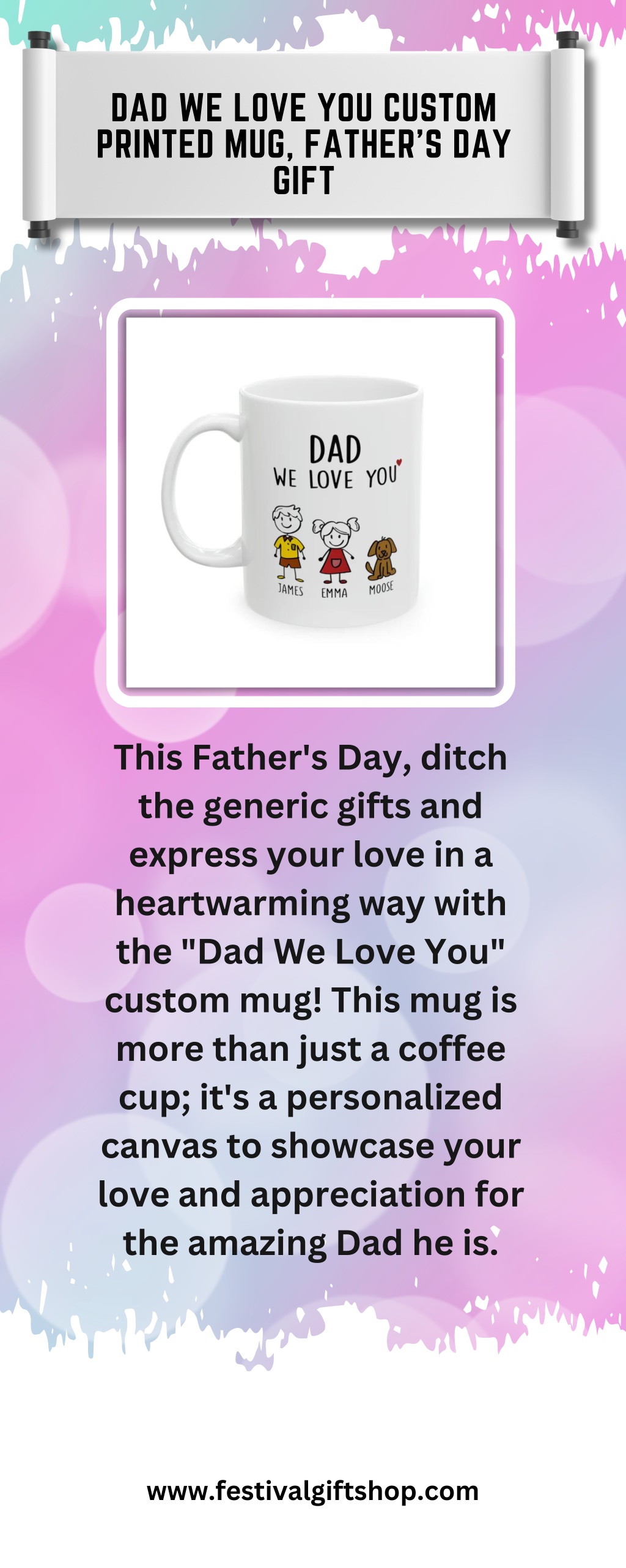 dad we love you custom printed mug father l.w