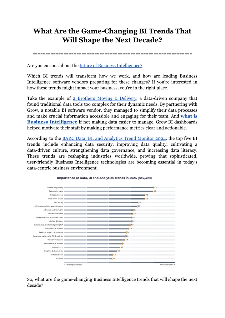 what are the game changing bi trends that will n.w