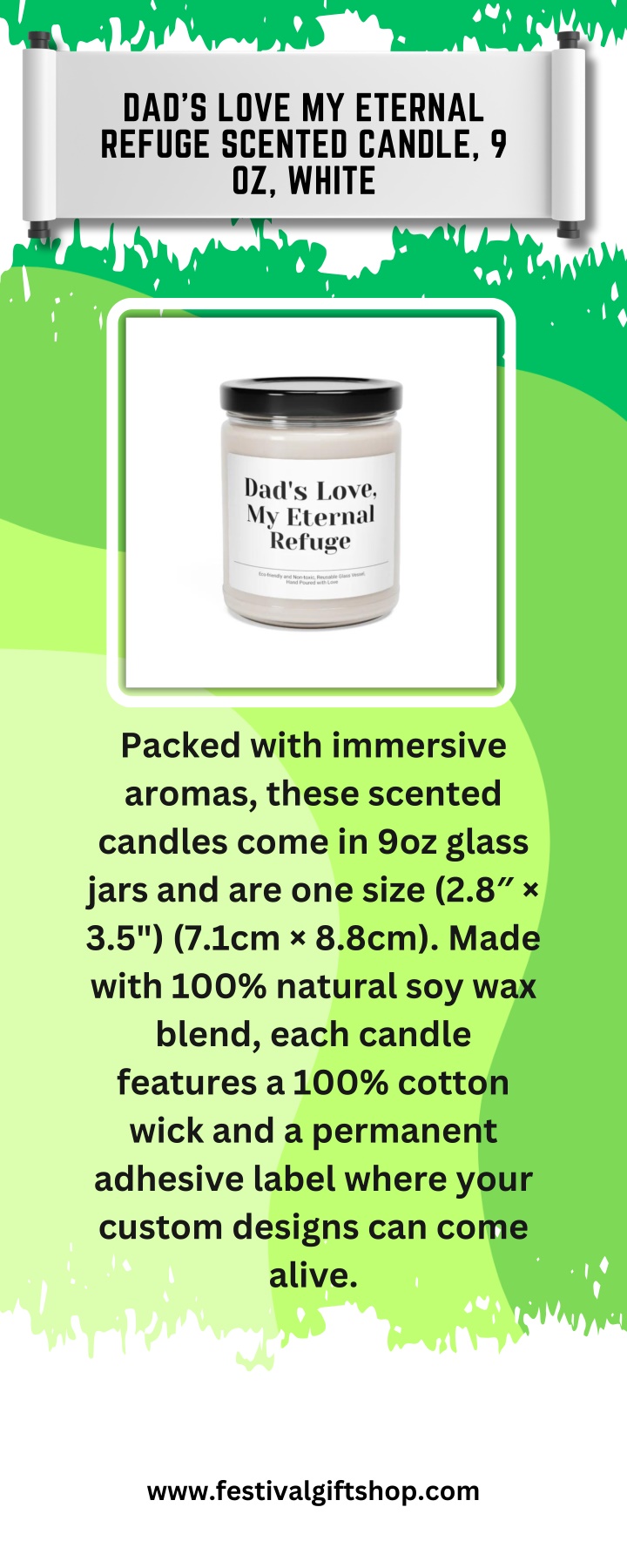 dad s love my eternal refuge scented candle n.w