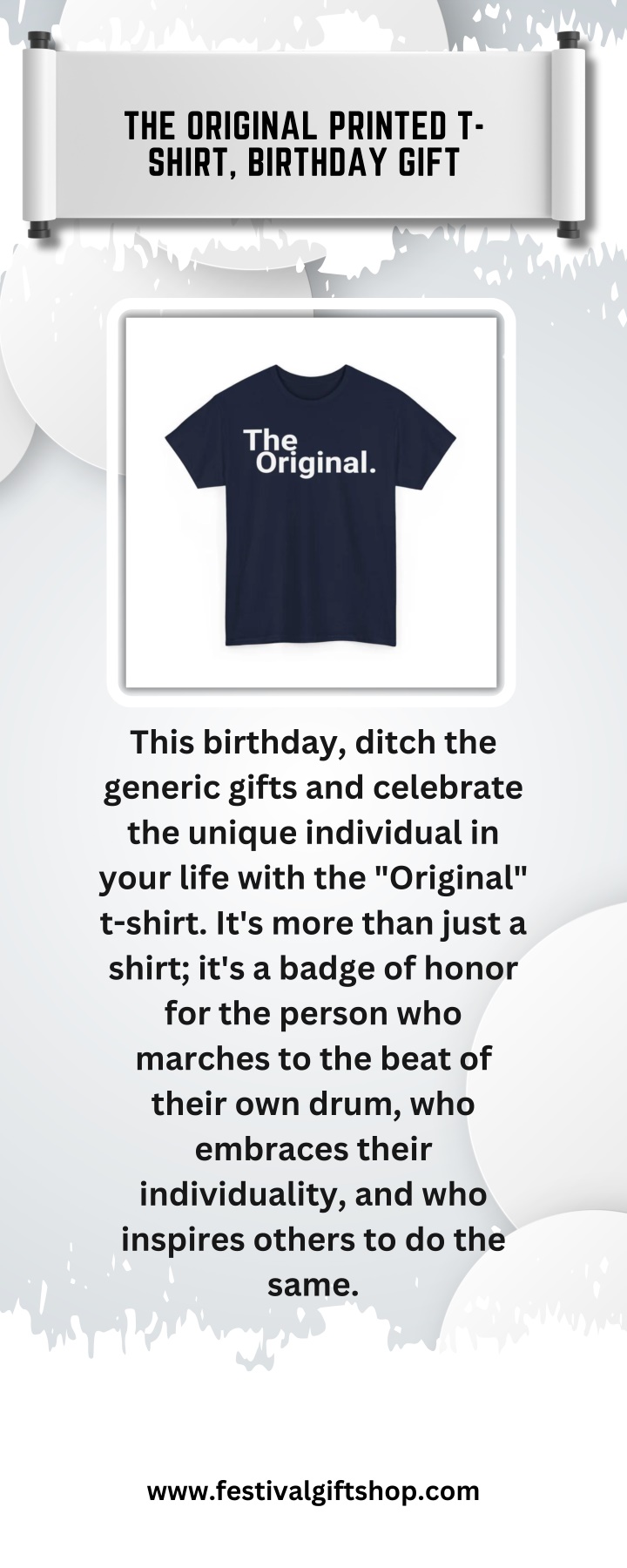 the original printed t shirt birthday gift n.w