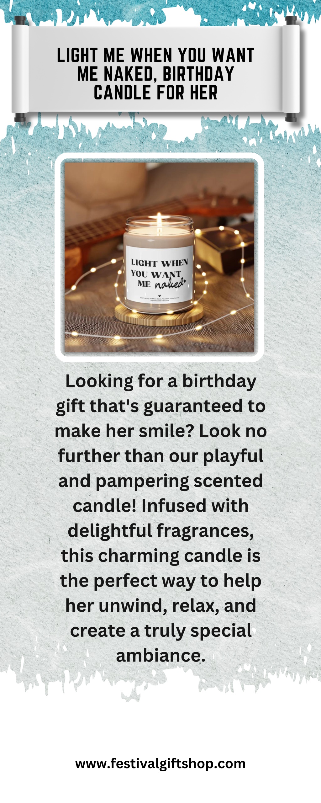 light me when you want me naked birthday candle l.w