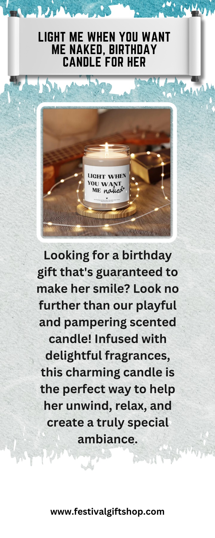 light me when you want me naked birthday candle n.w