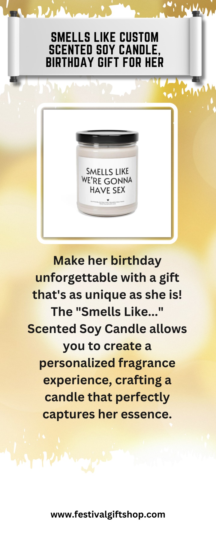 smells like custom scented soy candle birthday n.w